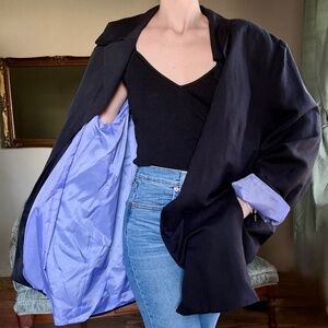 Bob Mackie 90s Black Linen lightweight Jacket 26W XL